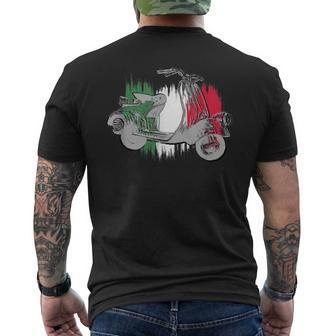 Vespa Scooter Vintage Retro Italian Flag T-Shirt mit Rückendruck - Seseable