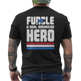 Veteran 365 Funcle Real American Hero Tee Father's Day Uncle Mens Back Print T-shirt | Mazezy CA