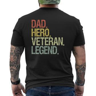 Veteran Dad Veterans Day Dad Hero Veteran Legend Mens Back Print T-shirt | Mazezy