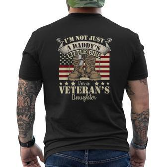 Veteran Day Veterans Daughter Us Flag Combat Boots Dog Tags Mens Back Print T-shirt | Mazezy