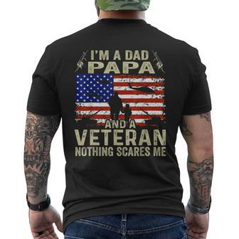 Veteran For Fathers Day I'm A Dad Papa Veteran Men's T-shirt Back Print - Monsterry DE
