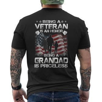 Being A Veteran Is An Honor Being A Grandad Is Priceless Men's T-shirt Back Print - Monsterry DE