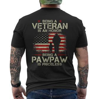 Being A Veteran Is An Honor Being A Pawpaw Is Priceless Men's T-shirt Back Print - Monsterry