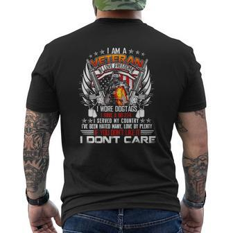 I Am A Veteran I Love Freedom My Country Mens Back Print T-shirt | Mazezy