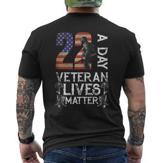 Veteran Matter Suicide Awareness Veteran 22 Day Usa Flag Men's T-shirt Back Print - Monsterry