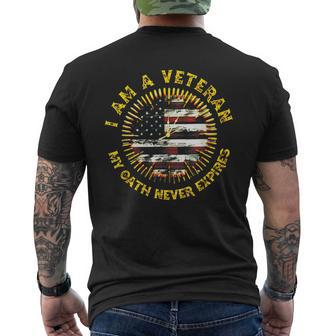 I Am A Veteran My Oath Never Expires Veterans Men's T-shirt Back Print - Monsterry UK