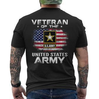 Veteran Of The United States Army With American Flag Men's T-shirt Back Print - Monsterry DE