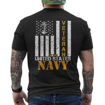 Veteran Of The United States Navy American Flag Men's T-shirt Back Print - Monsterry DE