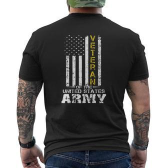 Veteran Of United States Us Army Vet Gold Mens Back Print T-shirt | Mazezy