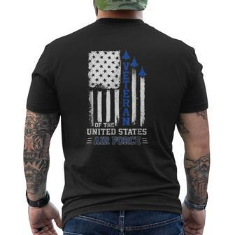 Veteran Us Air Force American Flag Veterans Mens Back Print T-shirt | Mazezy