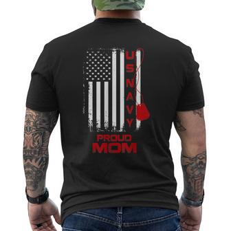 Veteran Us Navy T Usa Flag Veteran's Mom Men's T-shirt Back Print - Monsterry UK