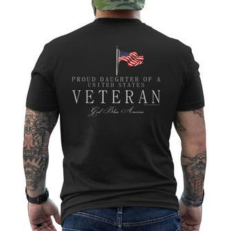 Veterans Daughter Proud Daughter Of A Us Veteran Mens Back Print T-shirt - Thegiftio