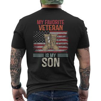 Veterans Day My Favorite Veteran Is My Son Mens Back Print T-shirt - Thegiftio