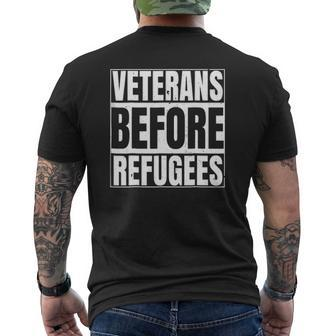 Veterans Before Refugees Support Mens Back Print T-shirt | Mazezy UK