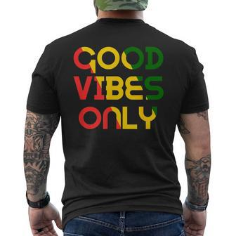 Vibes Good Only Rasta Reggae Roots Clothing Jamaica Flag Men's T-shirt Back Print - Monsterry DE