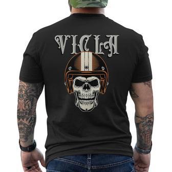 Vicla Gangster Biker Skull Motorcycle Rider Men's T-shirt Back Print - Monsterry CA