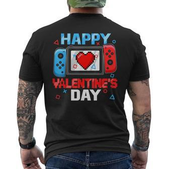 Video Game Controller Heart Happy Valentines Day Boy Toddler Men's T-shirt Back Print - Seseable