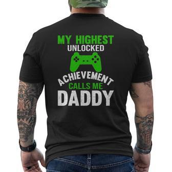 Video Gamer Dad Father's Day Dad Mens Back Print T-shirt | Mazezy