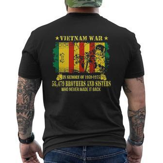 Vietnam Era War Veteran United States Us Flag Vintage Soldier In Memory Mens Back Print T-shirt - Seseable