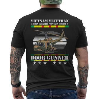 Vietnam Veteran Born In Battle Proven In Combat Door Gunner Mens Back Print T-shirt - Seseable