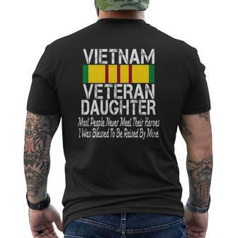Vietnam Veteran Daughter Raised By My Hero Mens Back Print T-shirt | Mazezy