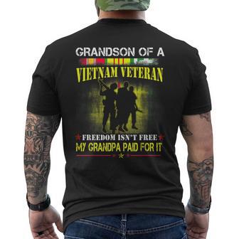 Vietnam Veteran Grandson My Grandpa Paid For It Men's T-shirt Back Print - Monsterry