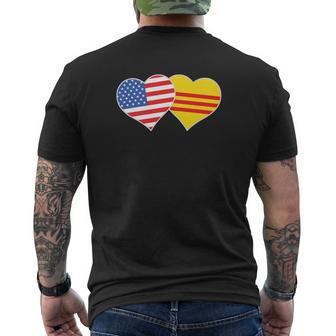 Vietnamese American Flag Usa South Vietnam Flag Heart Mens Back Print T-shirt - Seseable