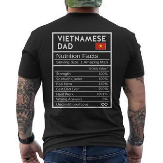 Vietnamese Dad Nutrition Facts National Pride For Dad Men's T-shirt Back Print - Monsterry UK