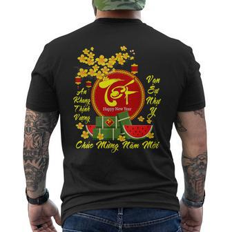 Vietnamese Lunar New Year 2024 Tet Viet Chuc Mung Nam Moi Men's T-shirt Back Print - Seseable