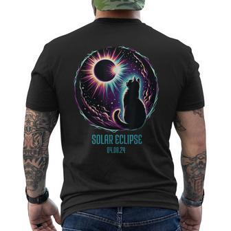 View Totality April 8 2024 Astronomy Cat Lover Solar Eclipse Men's T-shirt Back Print - Monsterry