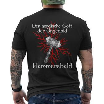 Viking Hammer Impatience God T-Shirt mit Rückendruck - Seseable