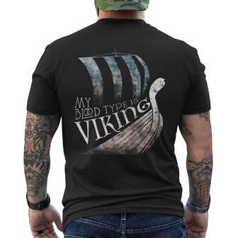 Viking Ship Blood Type Is Viking T Mens Back Print T-shirt - Thegiftio UK