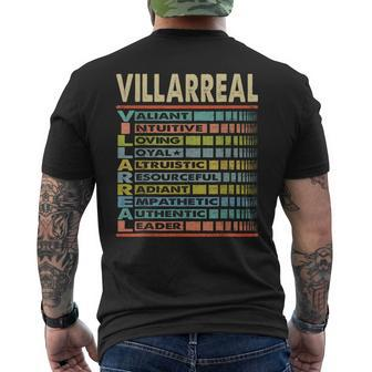 Villarreal Family Name First Last Name Villarreal Men's T-shirt Back Print - Seseable