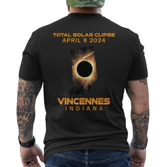Vincennes Indiana 2024 Total Solar Eclipse Men's T-shirt Back Print | Mazezy UK