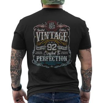 Vintage 1932 Limited Edition 92 Year Old 92Nd Birthday Men's T-shirt Back Print | Mazezy