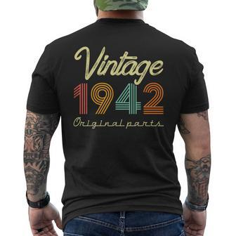 Vintage 1942 Original Parts 80 Years Old 80Th Birthday Men's T-shirt Back Print - Monsterry