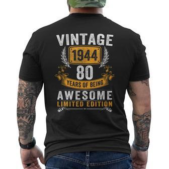 Vintage 1944 Made In 1944 80 Years Old 80Th Birthday Men's T-shirt Back Print - Seseable