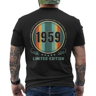 Vintage 1959 Limited Edition Bday 1959 Birthday Men's T-shirt Back Print - Monsterry AU