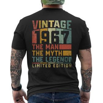 Vintage 1967 The Man The Myth The Legend 57Th Years Birthday Men's T-shirt Back Print - Monsterry UK