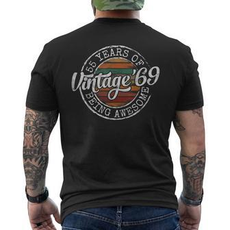 Vintage 1969 Bday Stamp 55Th Birthday 55 Year Old Men's T-shirt Back Print - Seseable