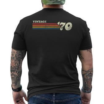 Vintage 1970 Chest Stripe Birthday Men's T-shirt Back Print - Monsterry CA
