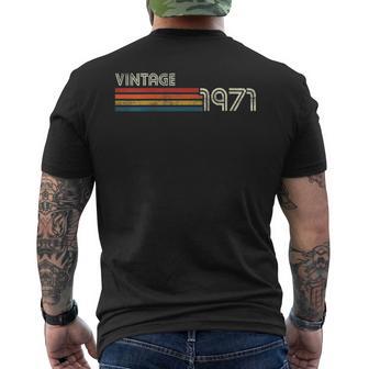 Vintage 1971 Chest Stripe Birthday Men's T-shirt Back Print - Monsterry