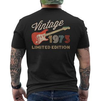 Vintage 1973 Limited Edition Guitar Year Of Birth Birthday Men's T-shirt Back Print - Monsterry UK