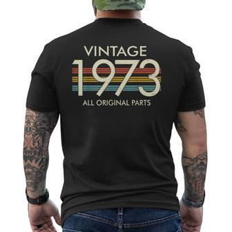 Vintage 1973 All Original Parts Was Born In 1973 Men's T-shirt Back Print - Monsterry