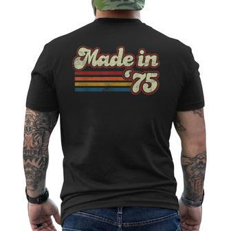 Vintage 1975 46Th Birthday Made In 1975 Born In 1975 Men's T-shirt Back Print - Monsterry
