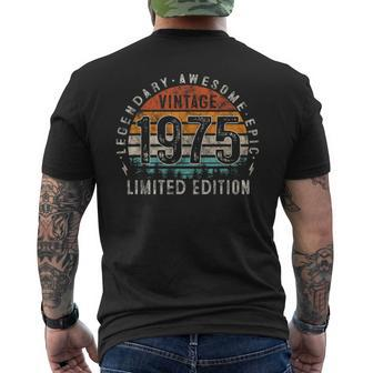 Vintage 1975 Limited Edition 49 Years Old 49Th Birthday Men's T-shirt Back Print - Thegiftio UK