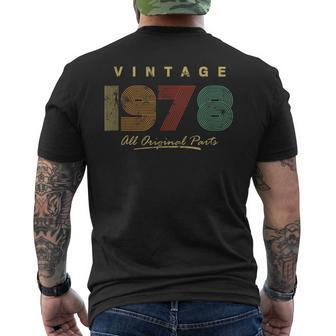 Vintage 1978 All Original Parts Retro 43Th Birthday Men's T-shirt Back Print - Monsterry AU