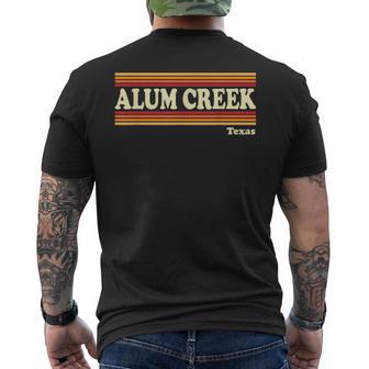 Vintage 1980S Graphic Style Alum Creek Texas Men's T-shirt Back Print - Monsterry DE