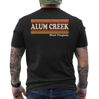 Vintage 1980S Graphic Style Alum Creek West Virginia Men's T-shirt Back Print - Monsterry DE