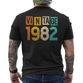 Vintage 1982 Retro Cassette Birthday Party Anniversary Men's T-shirt Back Print - Monsterry DE